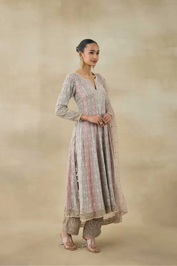 Dim Grey Georgette Suit Set