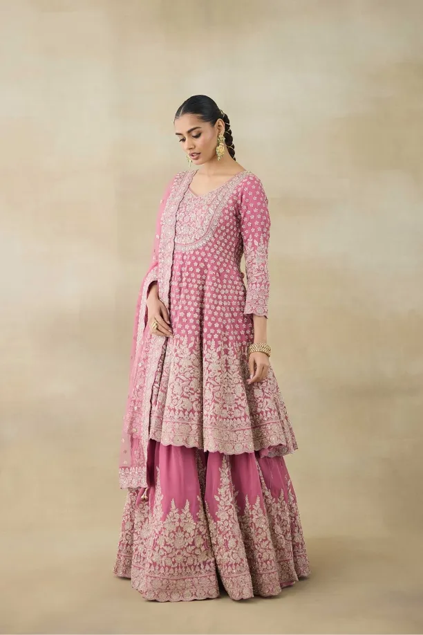 Taupe Pink Lehenga Set 