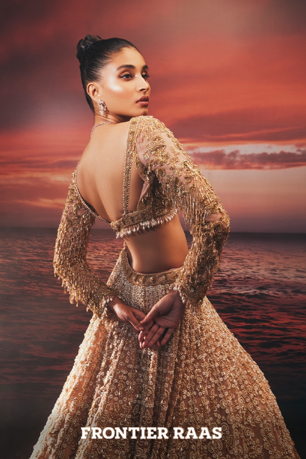 Golden Net Lehenga