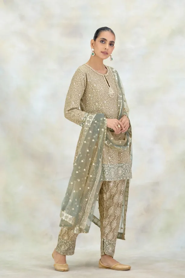 Minted Sage Georgette Suit Set