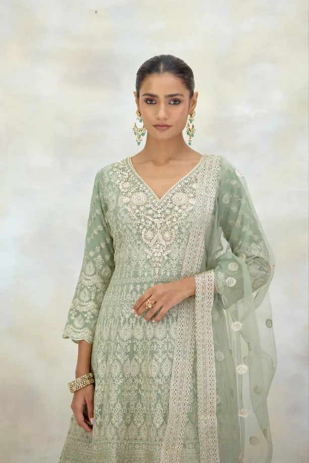 Sage Green Georgette Suit Set