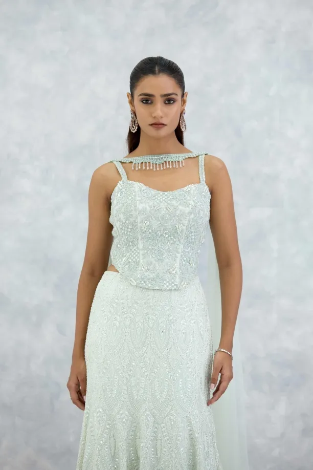Ice Blue Georgette Lehenga