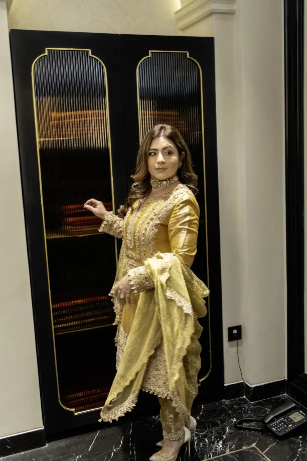 Butter Yellow Tissue Silk Suit Set