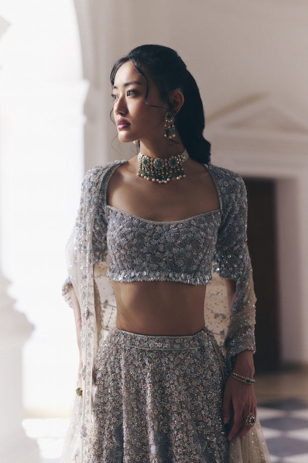 Dusty Beige Lehenga Set