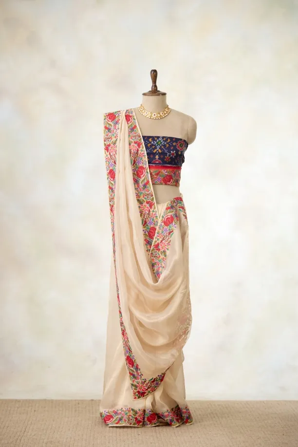 White Gold Tissue Silk Saree