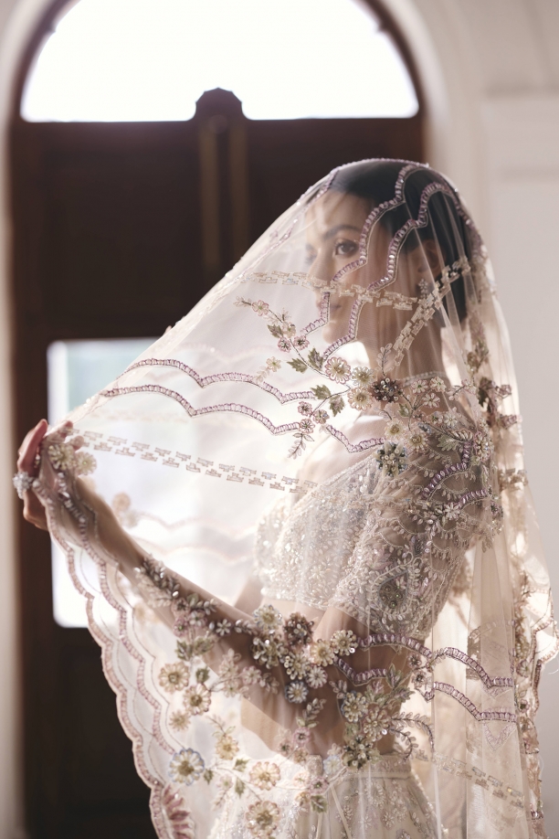 Ivory Organza Lehenga Set