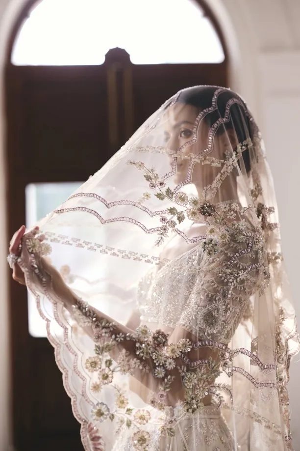 Ivory Organza Lehenga Set