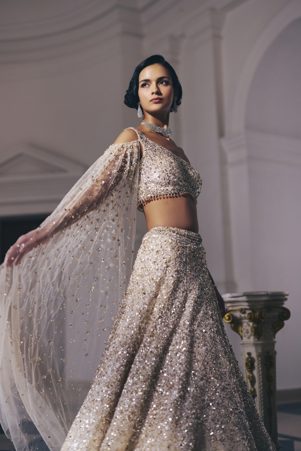 Ivory Radiance Sequin Lehenga