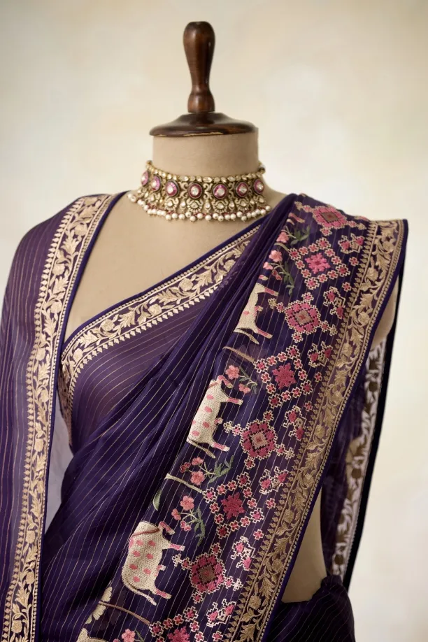 Amethyst Organza Saree