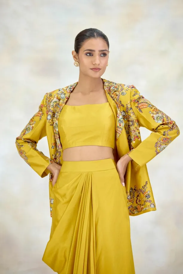 Mustard Silk Co-ord Set