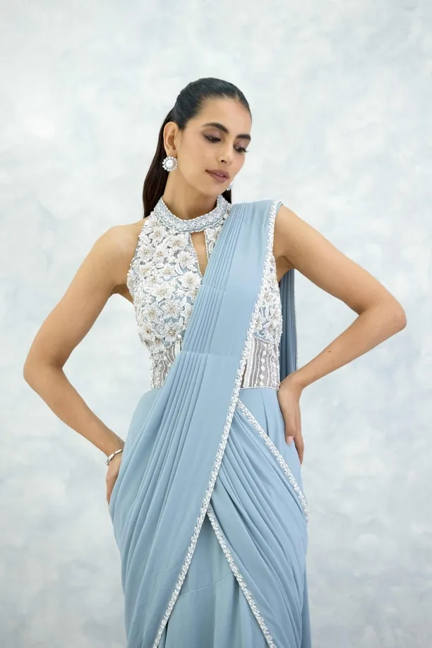 Frost Blue Georgette Gown