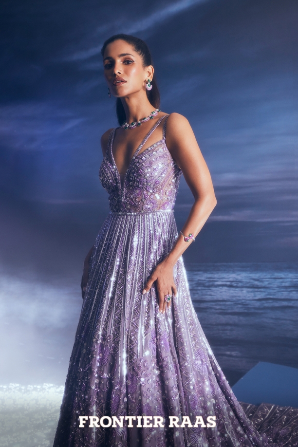Lilac Ombre Net Gown