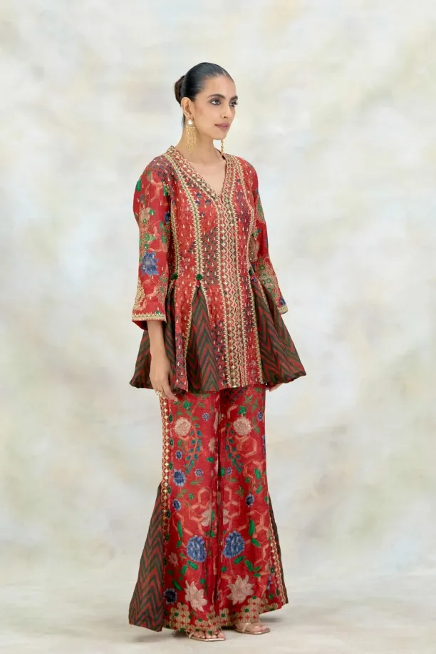 Rust Silk Co-ord Set