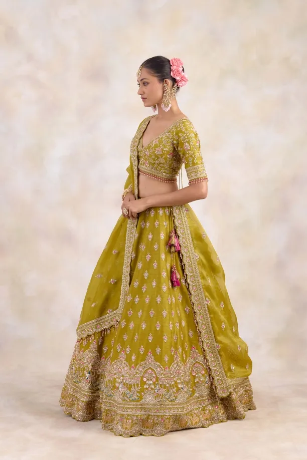 Olive Yellow Lehenga Set 