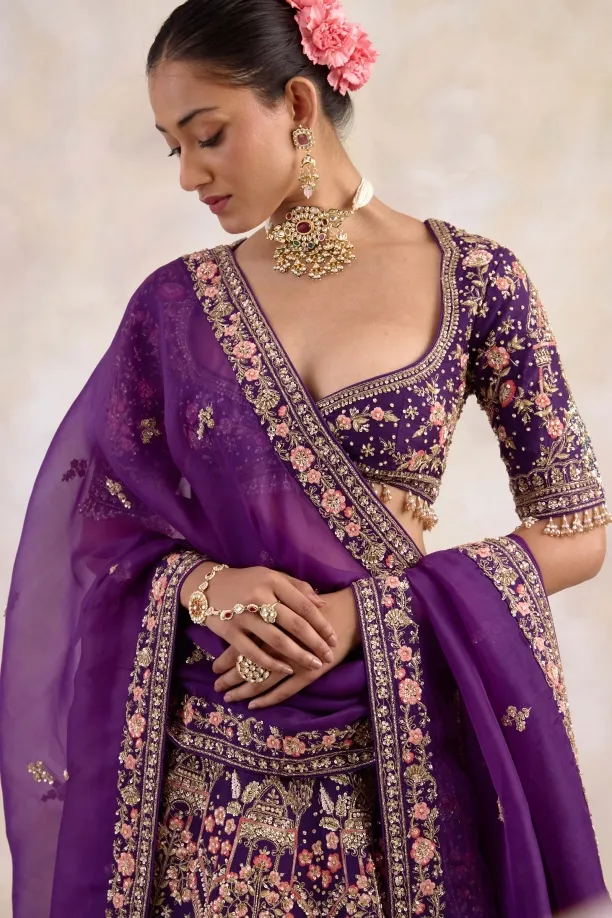 Dark Purple Lehenga Set 