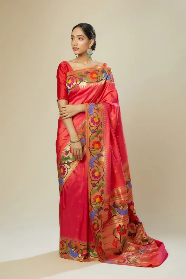 Magenta Paithani Silk Saree