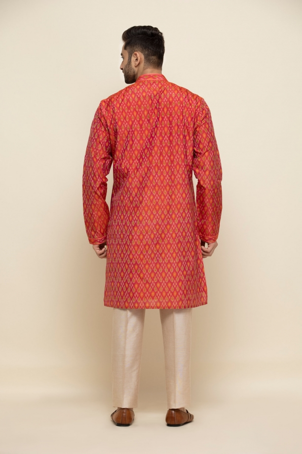 Ikat Printed Kurta Set