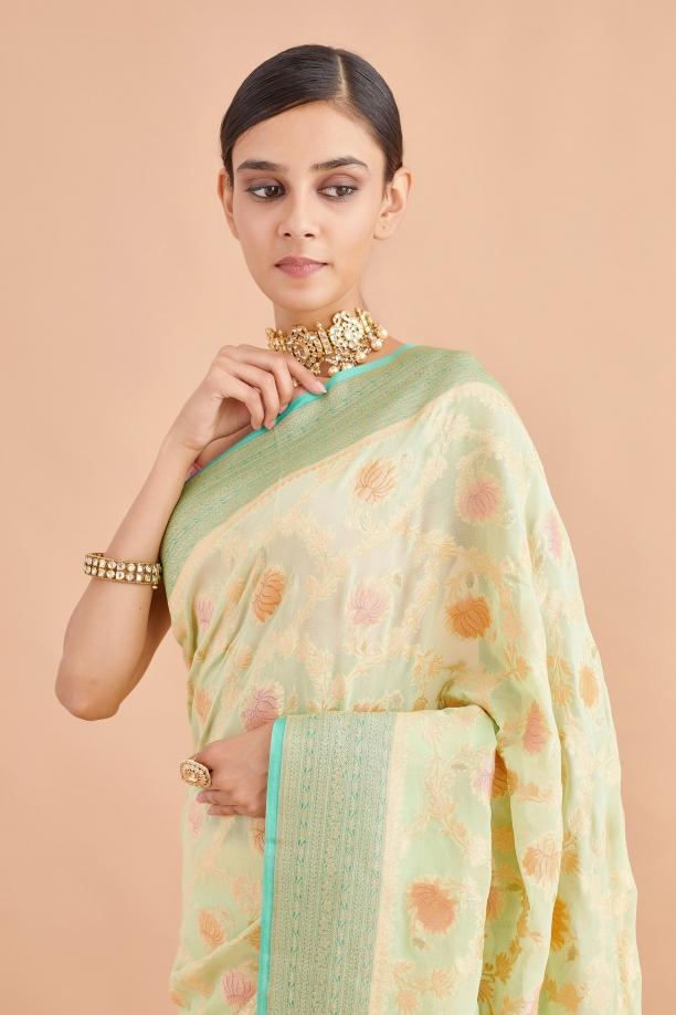 Mint Green Weave Saree