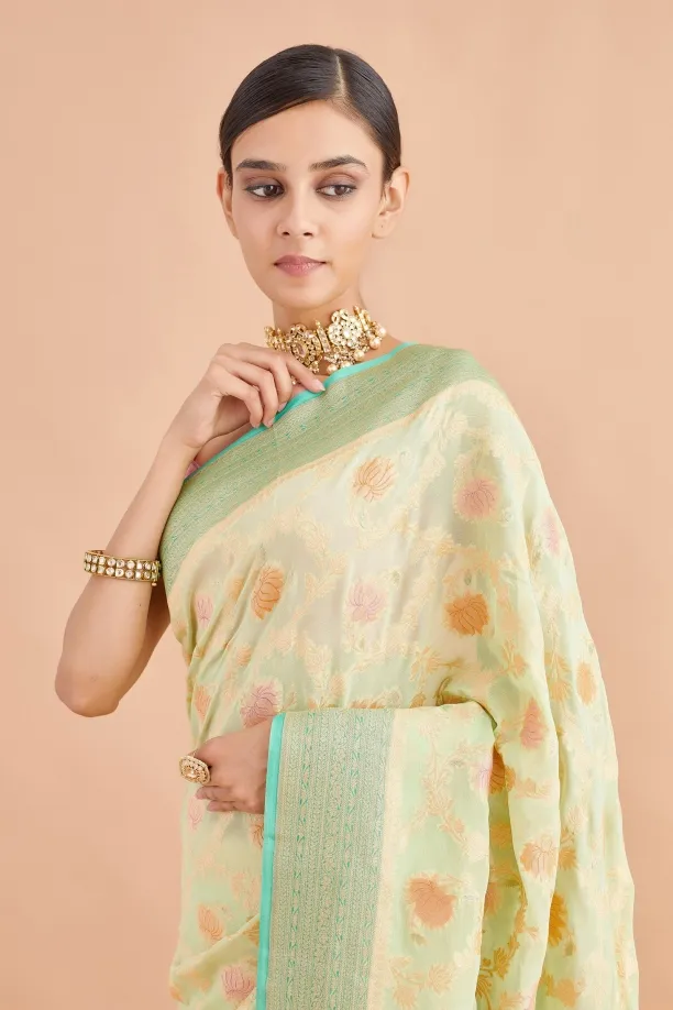 Mint Green Weave Saree