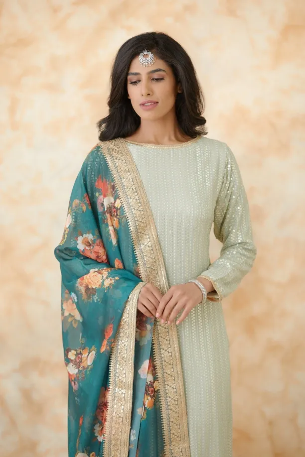 Pista Green Palazzo Suit