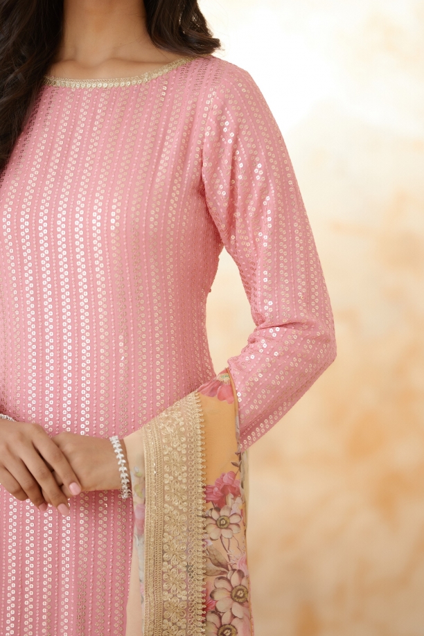 Flamingo Pink Palazzo Suit