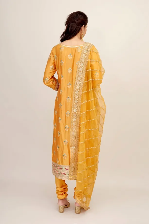 Mustard Silk Suit