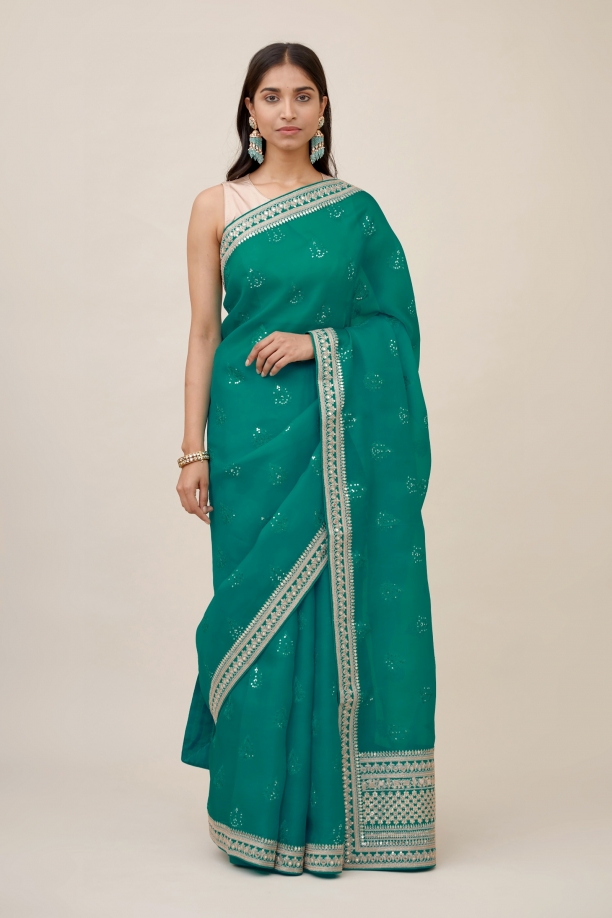 Cerulean Organza Saree