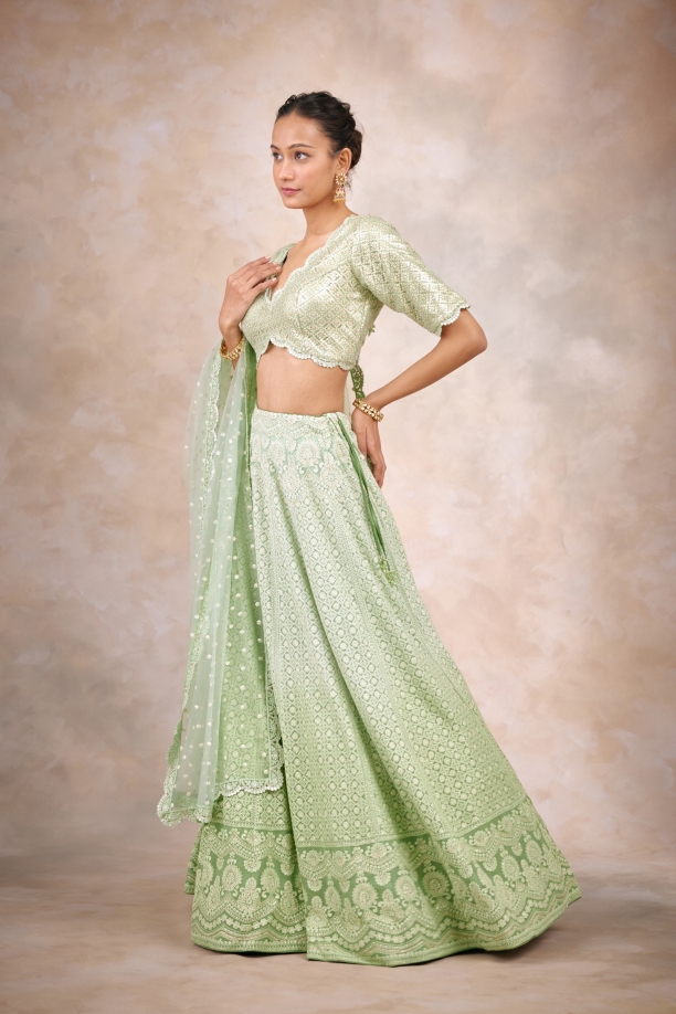 Lily Green Chikankari Lehenga