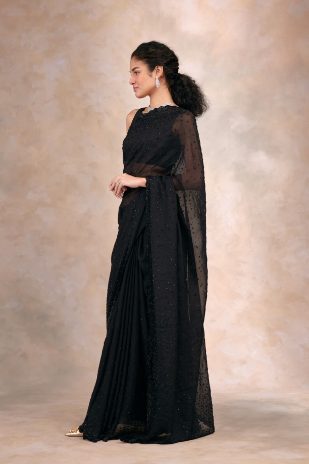 Nova Black Organza Saree