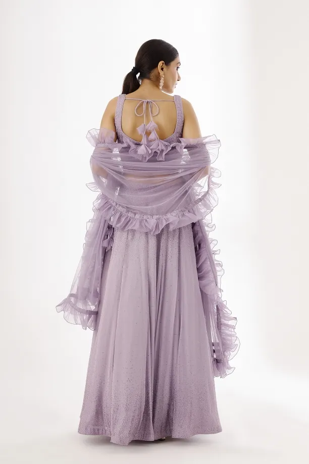 Lavender Georegette Lehenga