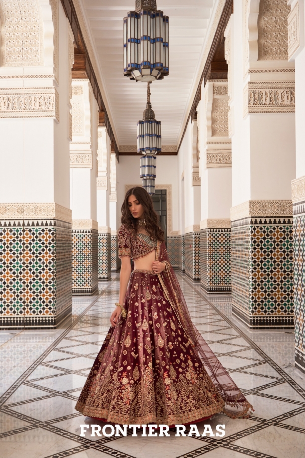 Brown Velvet Lehenga