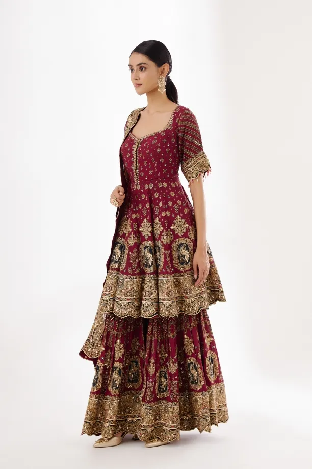 Earthy Red Garara Suit