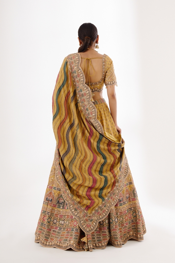 Musk Yellow Silk Lehenga