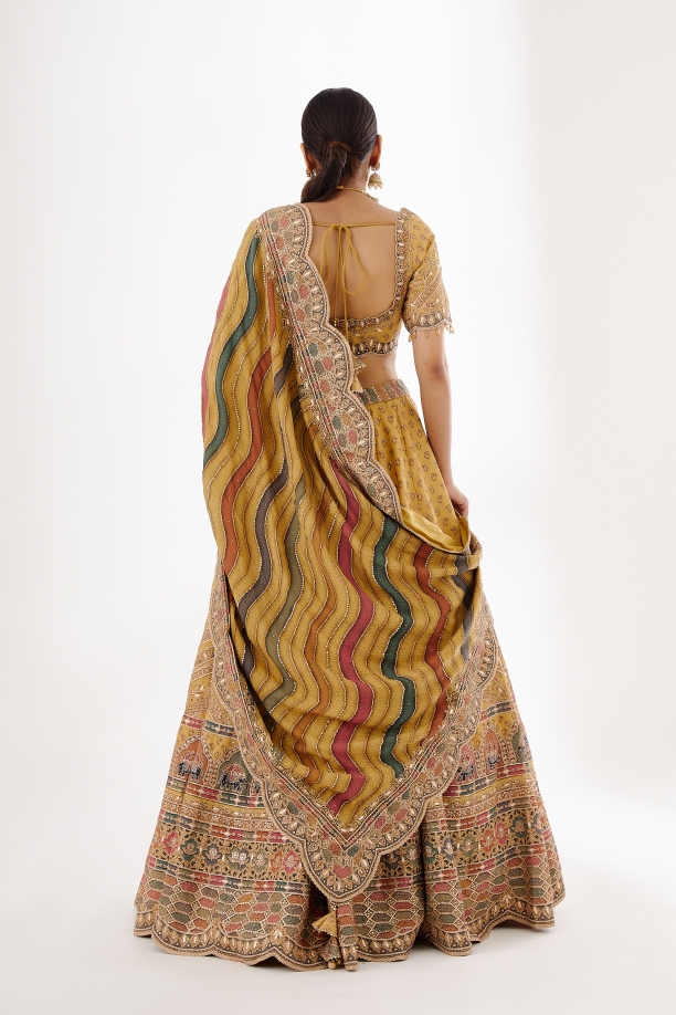 Musk Yellow Silk Lehenga