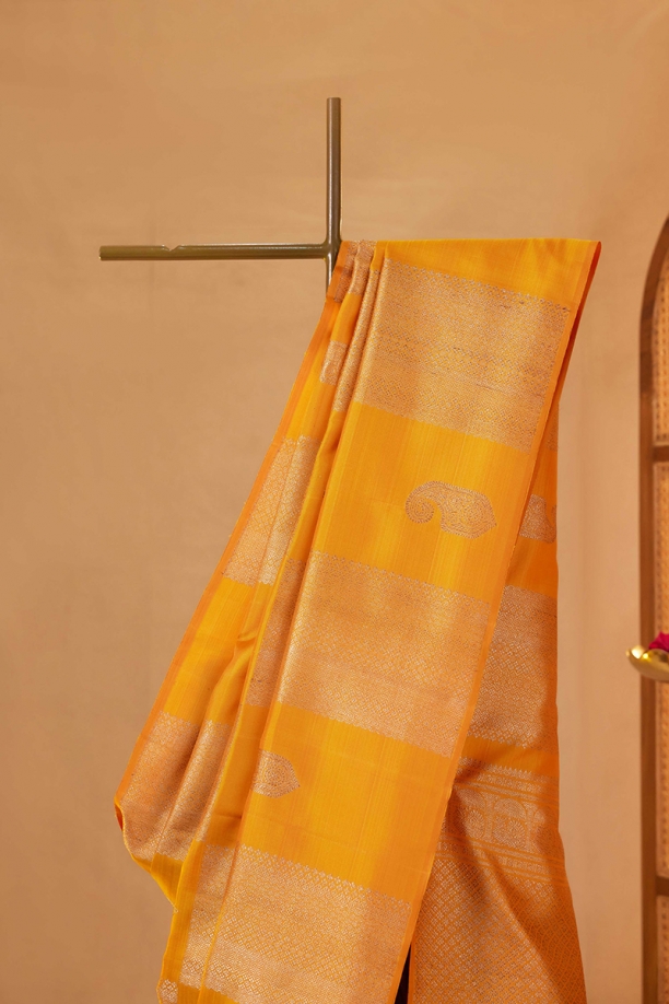 Mustard Kanjivaram Silk Saree