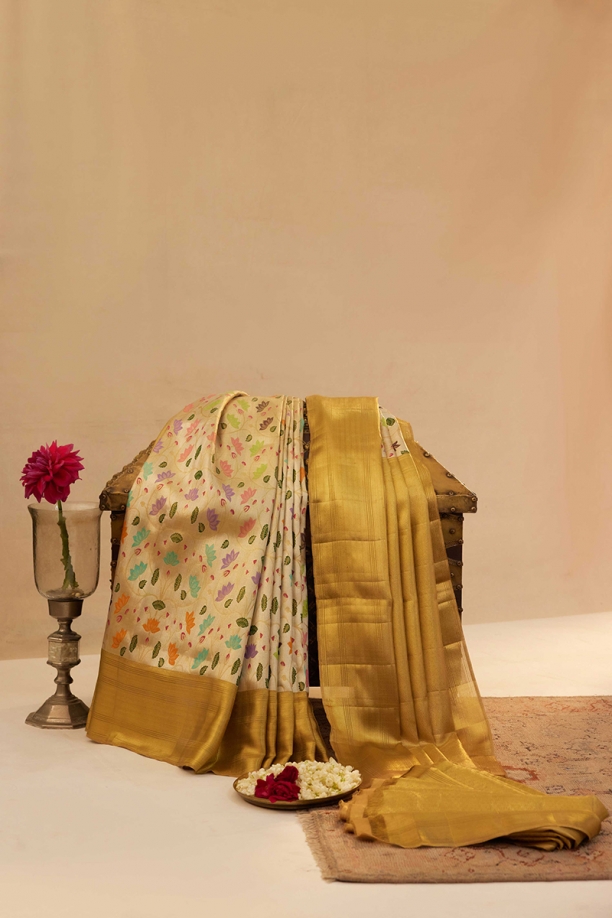 Silver Tissue Silk Saree