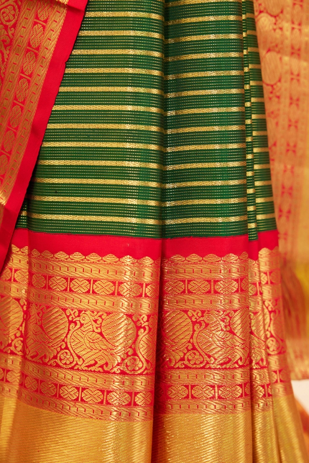 Pine Green Kanjivaram Silk Sare