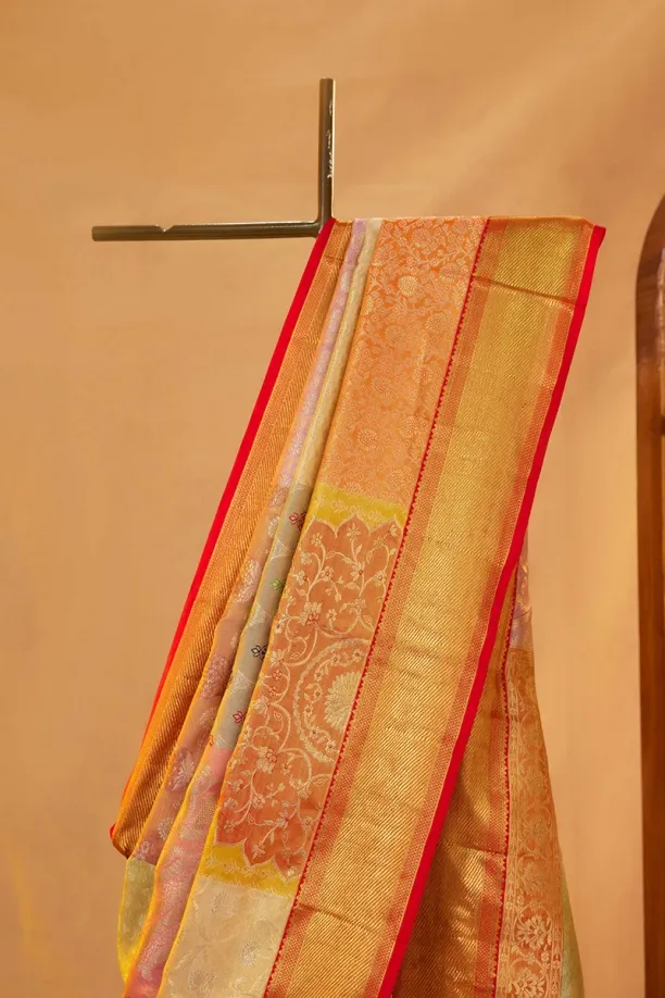 Multicolour tissue Silk Saree