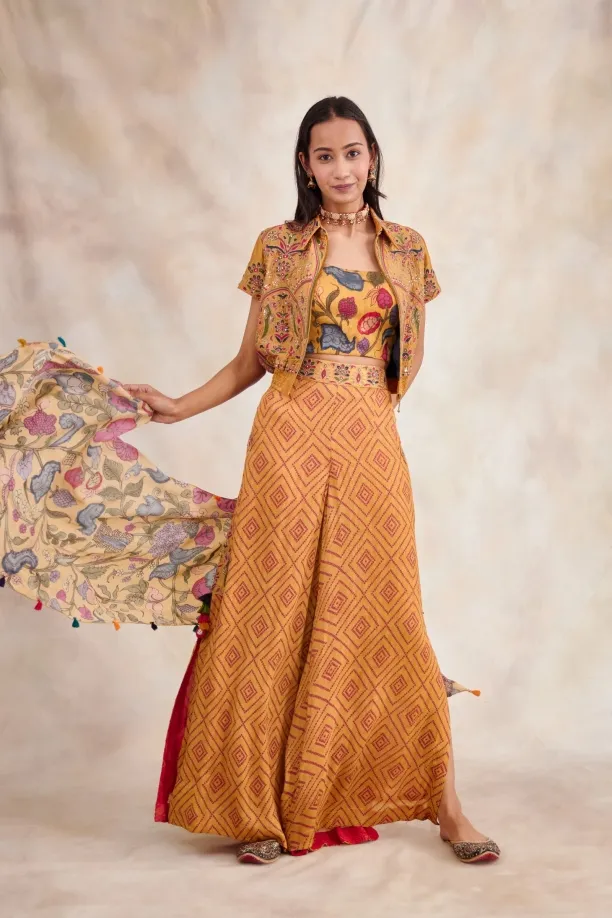 Sweet Mustard Chiffon Suit Set