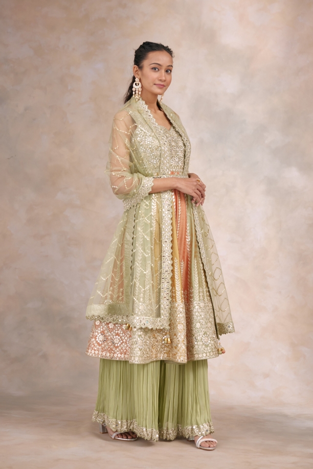 Sap Green Georgette Garara Set
