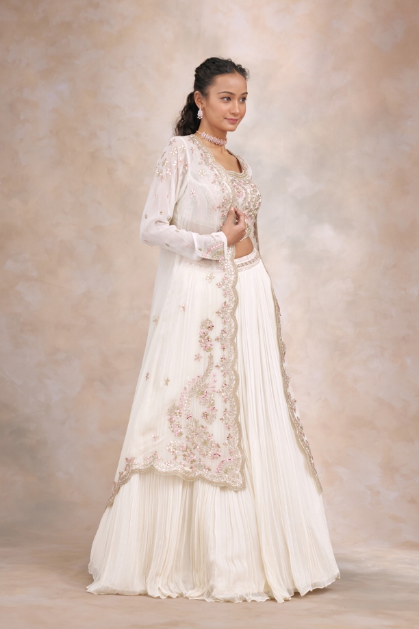 Off-White Georgette Lehenga