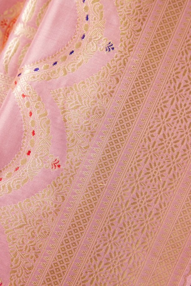 Orchid Pink Banarasi Kattan Silk Saree