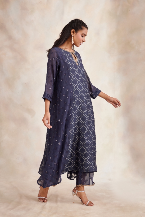 Indian Blue Bandhani Suit Set