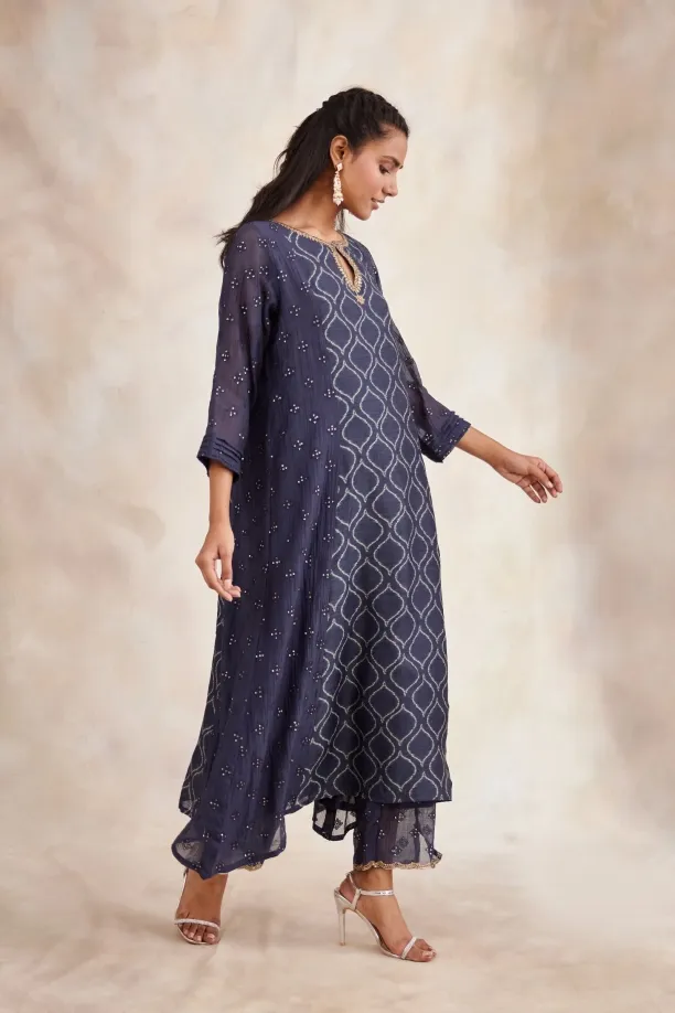 Indian Blue Bandhani Suit Set