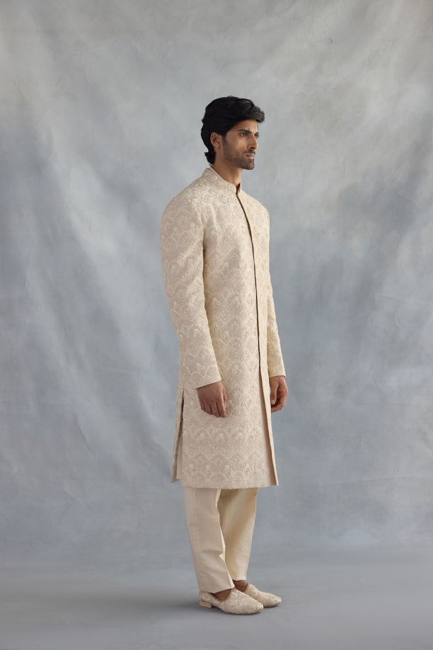 Rose Gold Silk Sherwani