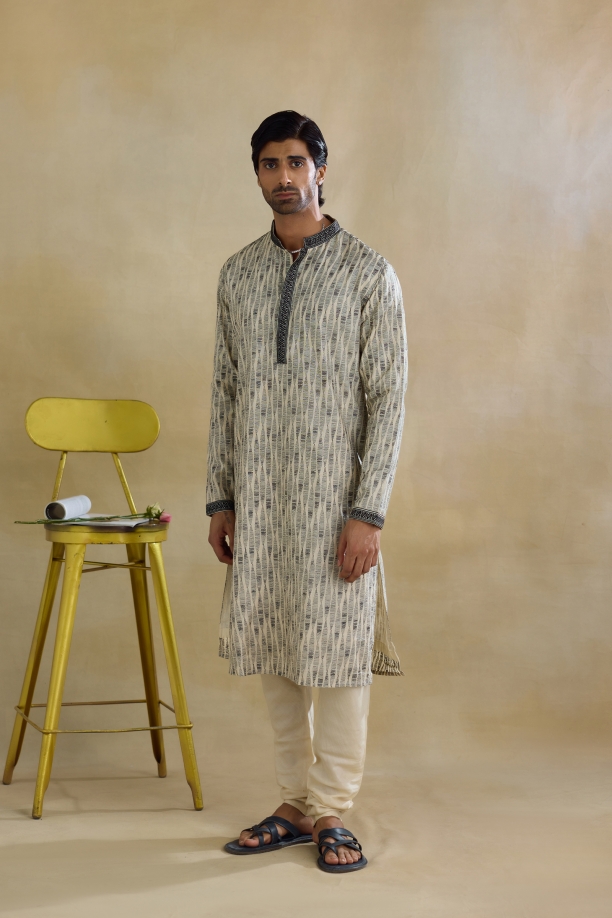Off-White Pathani Kurta Set