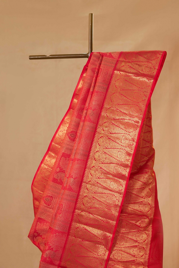 Hot pink Kanjivaram Silk saree