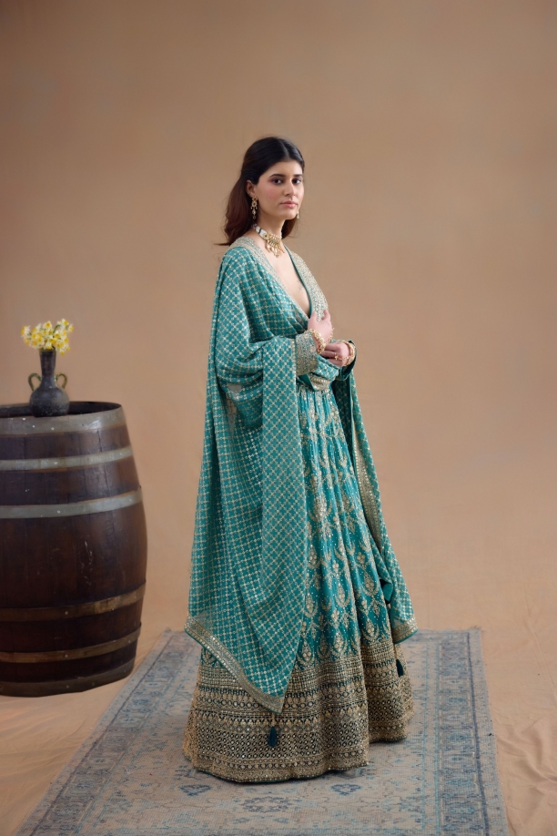 Pine Green Anarkali Set