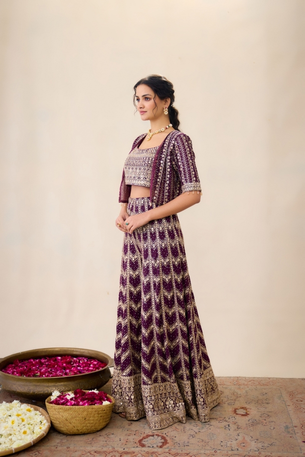 Wine Sharara Set