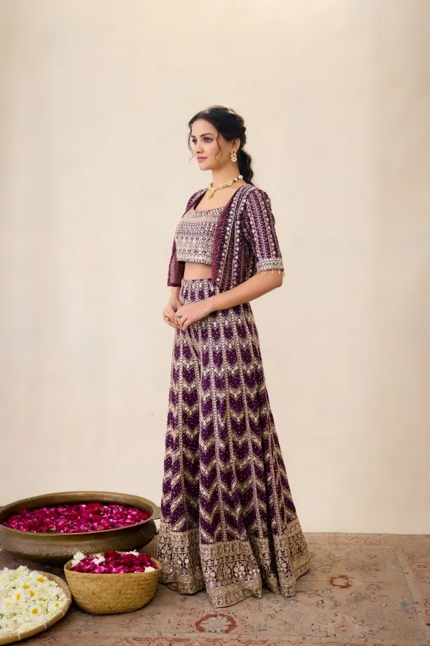 Wine Sharara Set